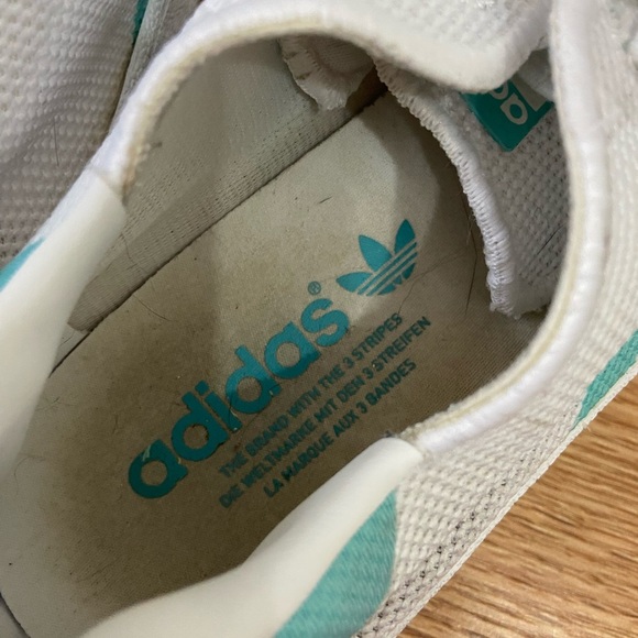 Adidas Superstar Mint Teal Clamshell White Mesh Knit Sneakers BA7137 Womens 8.5 - Picture 6 of 9